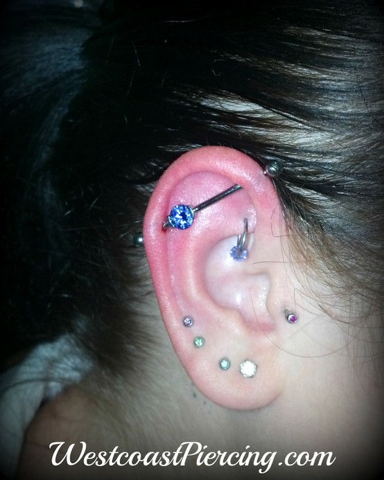 Tragus And Custom Industrial Piercing