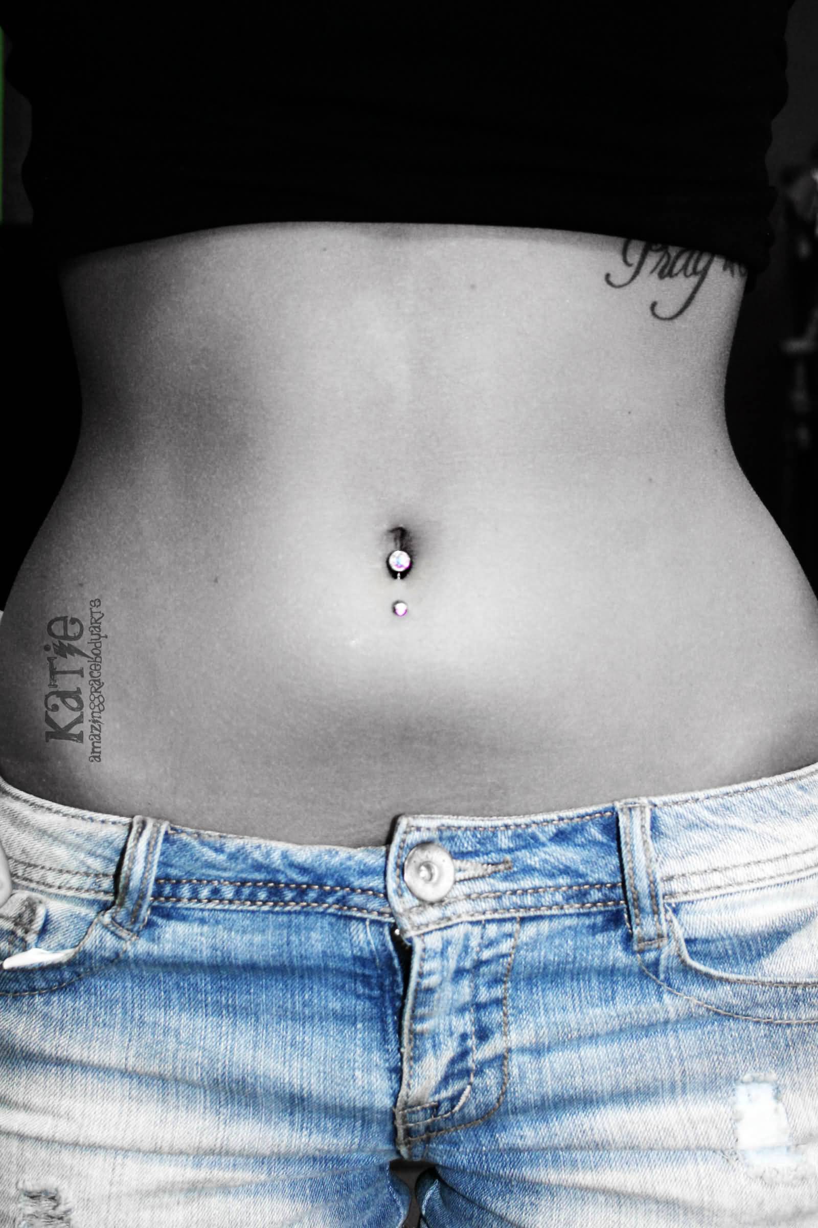 Amazing Inverse Belly Piercing