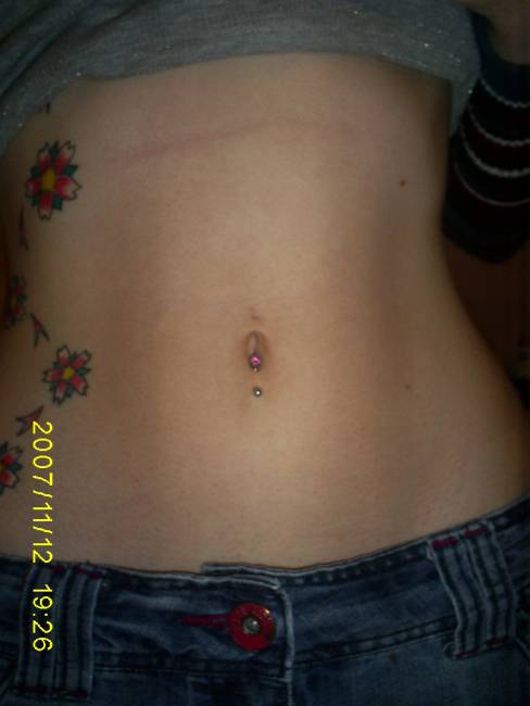 Cherry Blossom Flowers And Inverse Belly Piercing