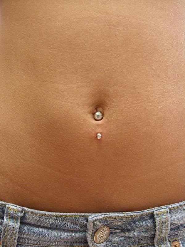 Inverse Belly Piercing With Navel Ring