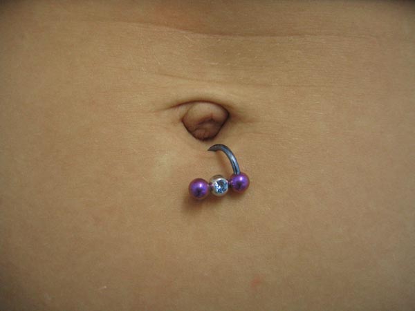 Purple Circular Barbell Inverse Belly Piercing