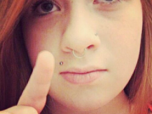 Septum Piercing And Monroe Piercing For Girls