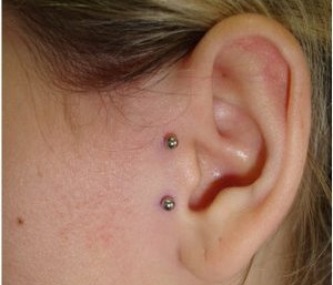 Surface Tragus Piercing With Barbell For Girls