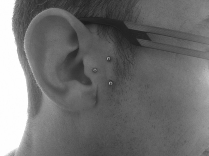 Tragus And Surface Tragus Piercing For Men