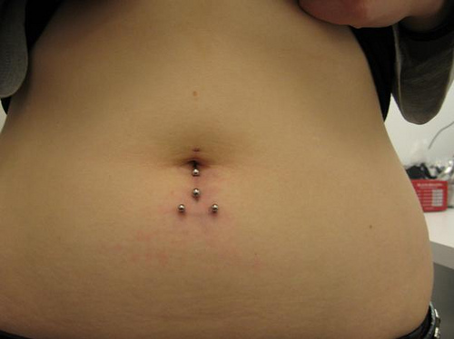 Vertical And Horizontal Navel Piercings For Girls