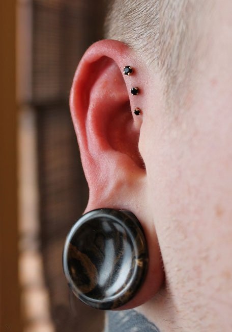 Amazing Stretched Lobe Piercing