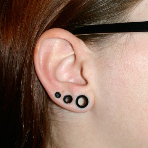 Cool Triple Stretched Lobe Piercing For Girls