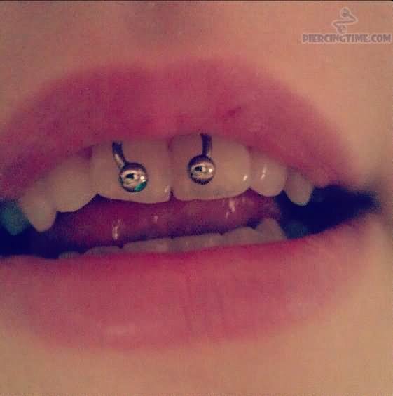 Cute Lip Frenulum Piercing For Girls