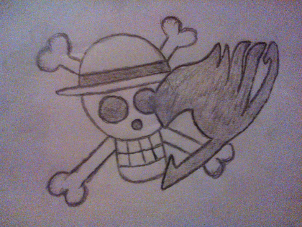 Hat On Skull With Fairy Tail Logo Tattoo Drawing