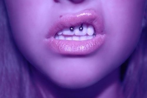 Lip Frenulum Piercing Picture For Girls