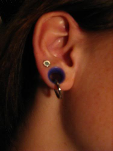 Nice Stretched Lobe Piercing