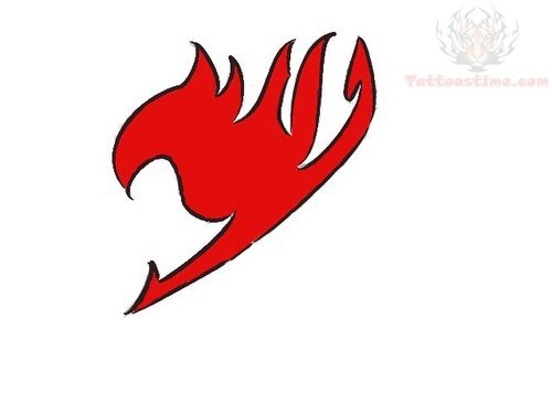 Red Fairy Tail Logo Tattoo Design