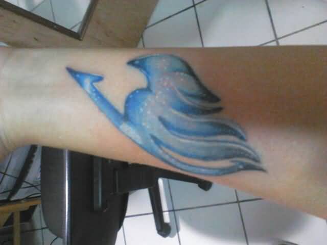 Sky Color Fairy Tail Tattoo On Forearm