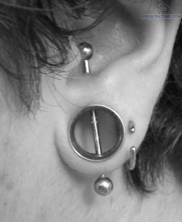 Stretched Lobe Piercing Closeup Picture