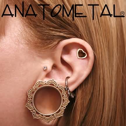 Stretched Lobe Piercing On Left Ear