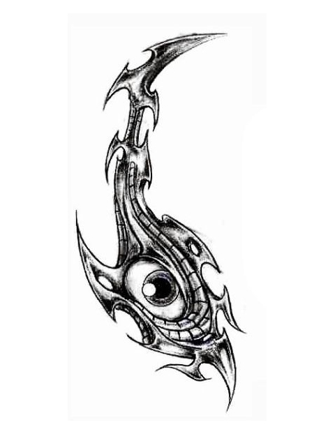 Terrific Eye On Tail Tattoo Drawing