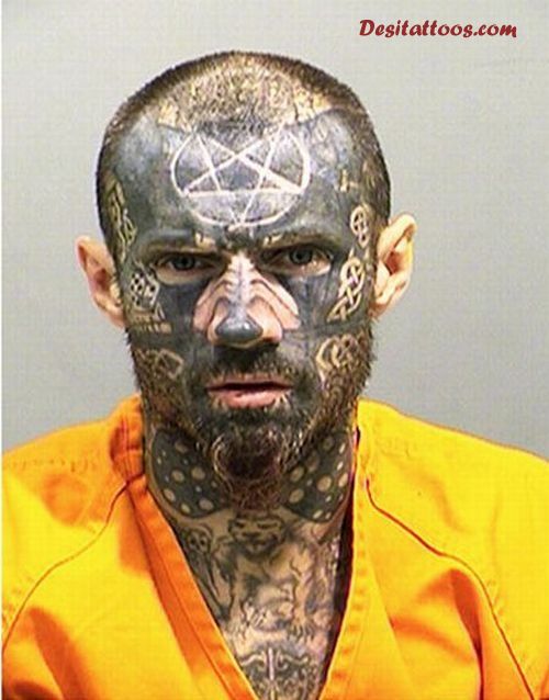 Attractive Extreme Face And Body Tattoo