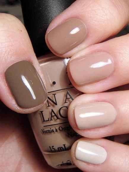 Beige And Brown Nail Art