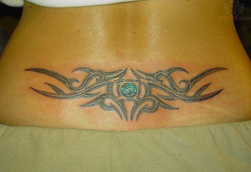 Cool Tribal Design Tattoo On Tailbone