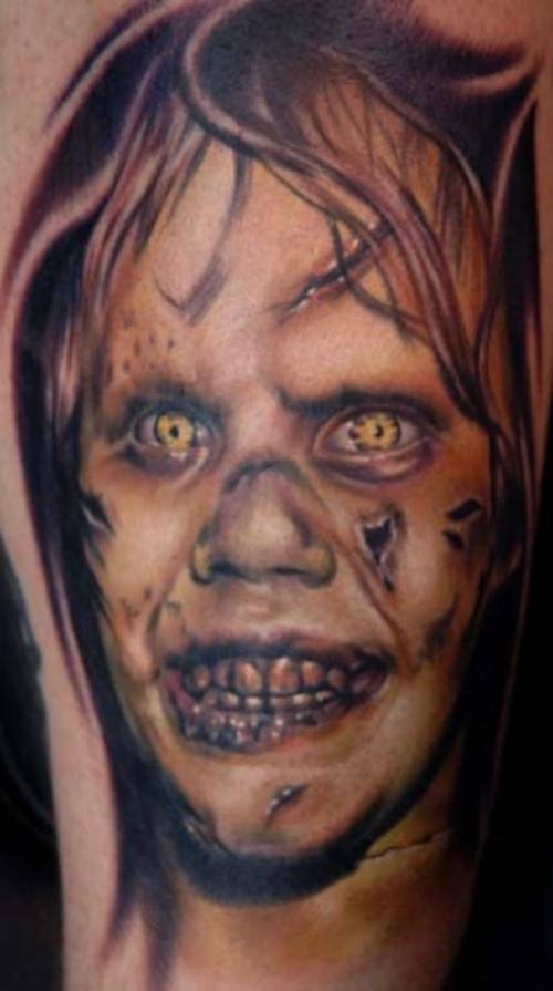 Extreme Demon Face Tattoo