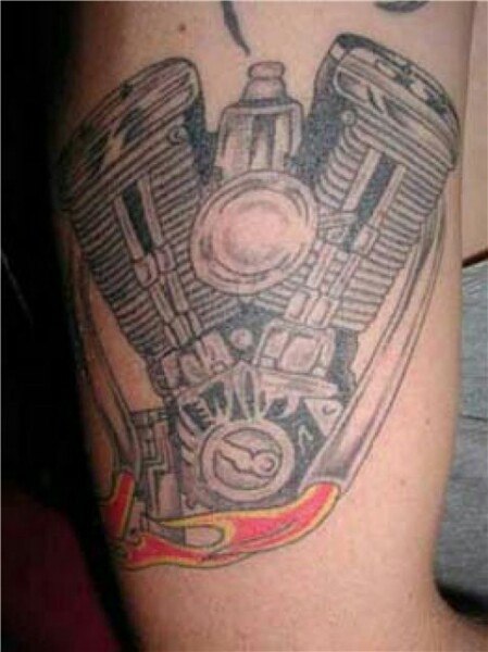 Extreme Engine Tattoo On Half Sleeve