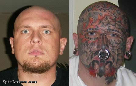 Face Before And After Extreme Tattoo