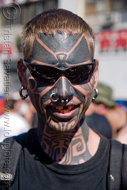 Full Face Extreme Tattoo For Men