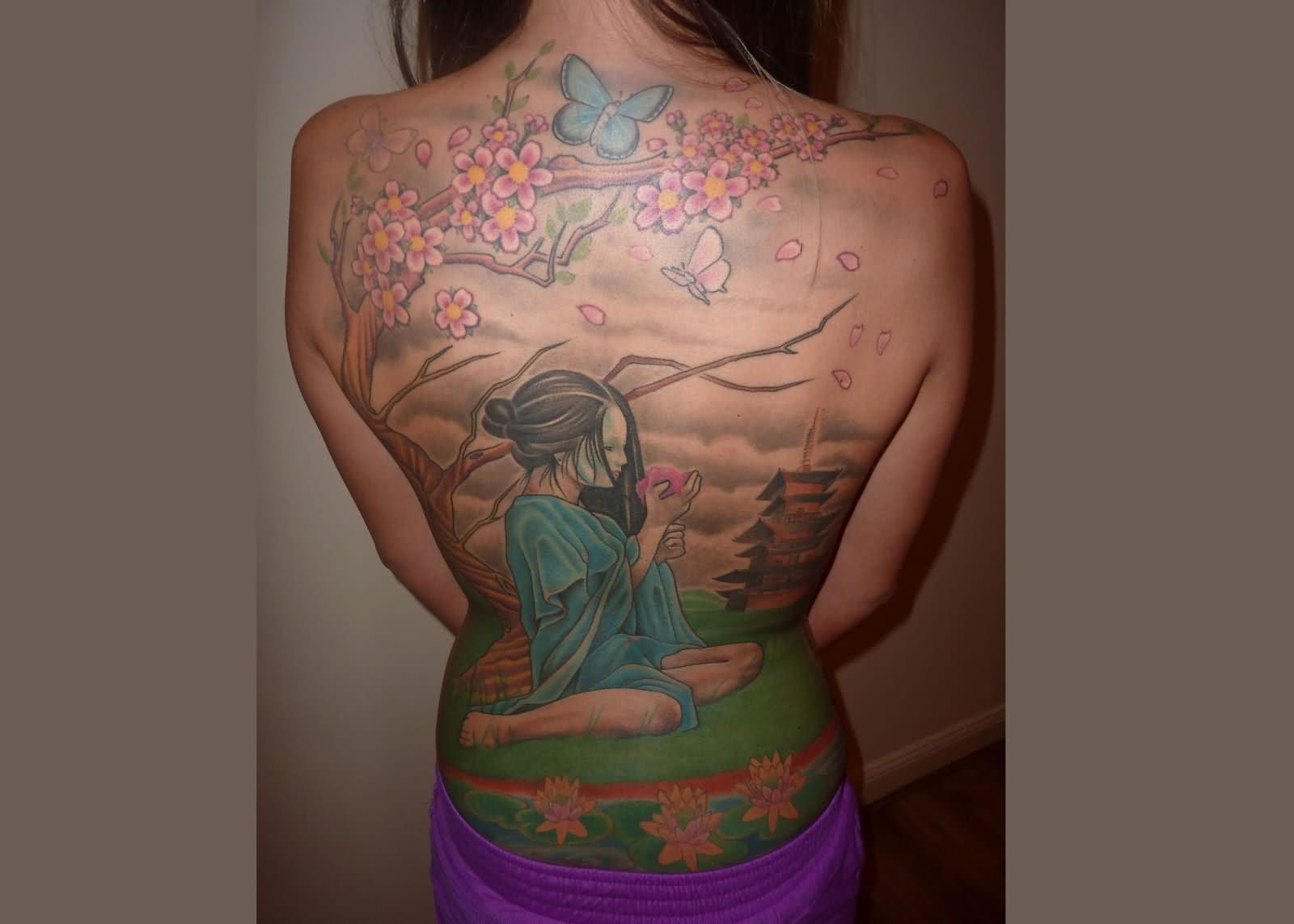 Geisha Girl Color Occupation Tattoo For Girls