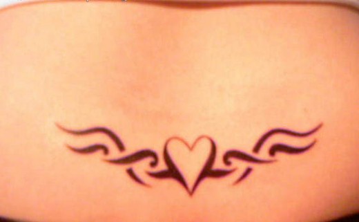 Love Heart Tailbone Tattoo