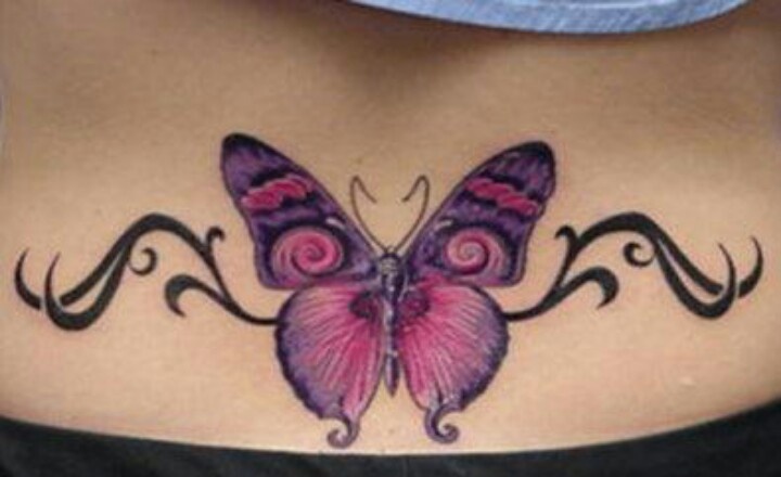 Lovely Butterfly Tailbone Tattoo