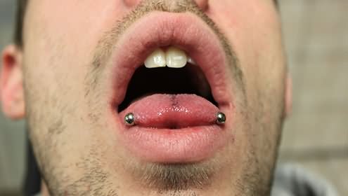 Man With Tongue Rim Piercing