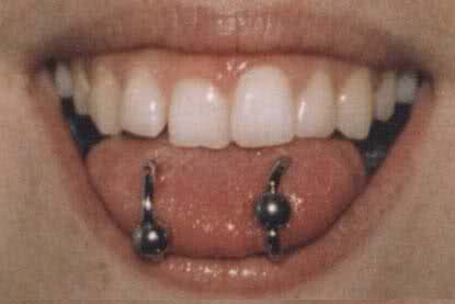 Silver Bead Rings Tongue Rim Piercing