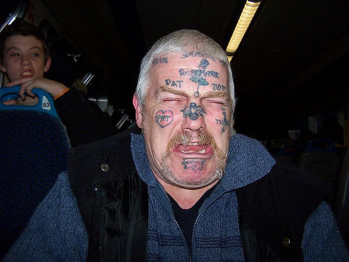 Simple Extreme Tattoo On Face For Men