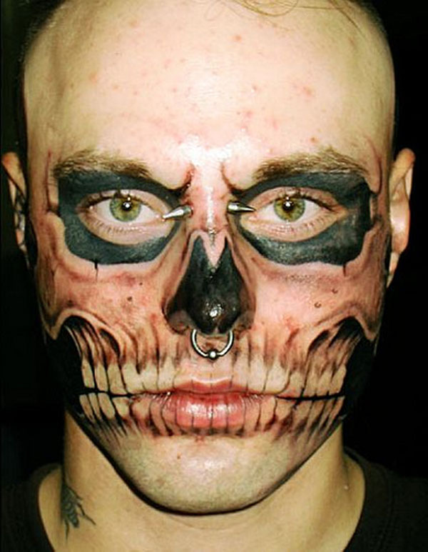 Superb Extreme Face Tattoo