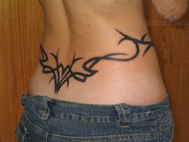 Tribal Design Tailbone Tattoo