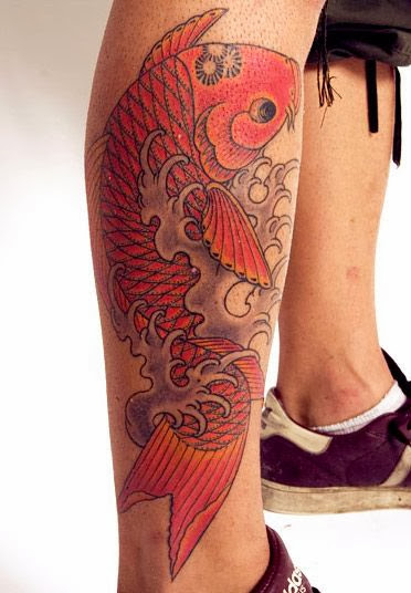 Fish Tattoo On Leg by Ami James