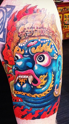 Japanese Demon Head Tattoo by Ami James