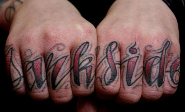 Both Hand Knuckles Dark Side Tattoo