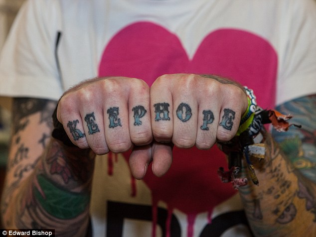 Both Hands Knuckle Keep Hope Tattoo