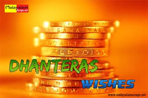 Dhanteras Wishes Gold Coins In Background