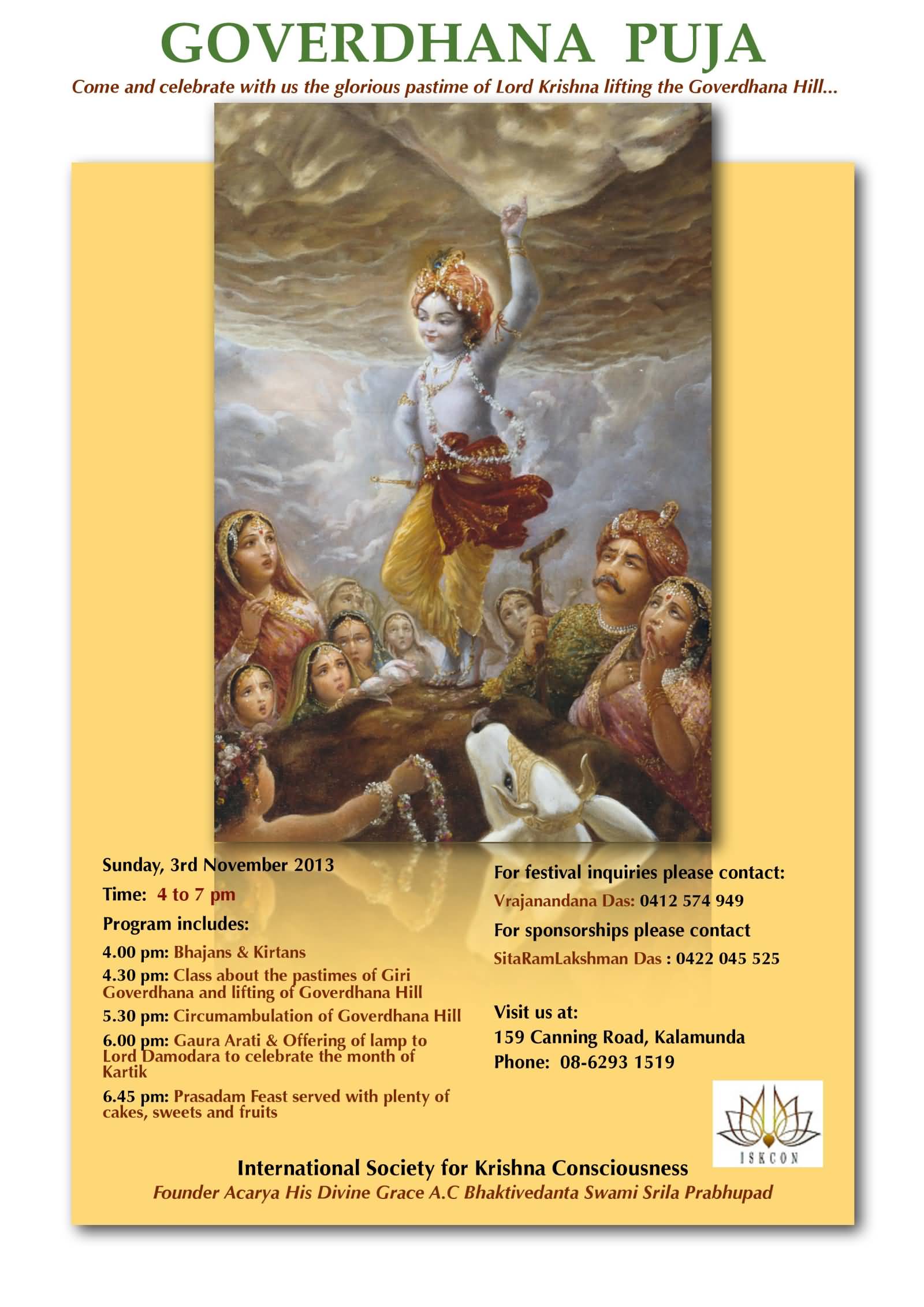 Govardhan Puja Come And Celebration With Us Greeting Card