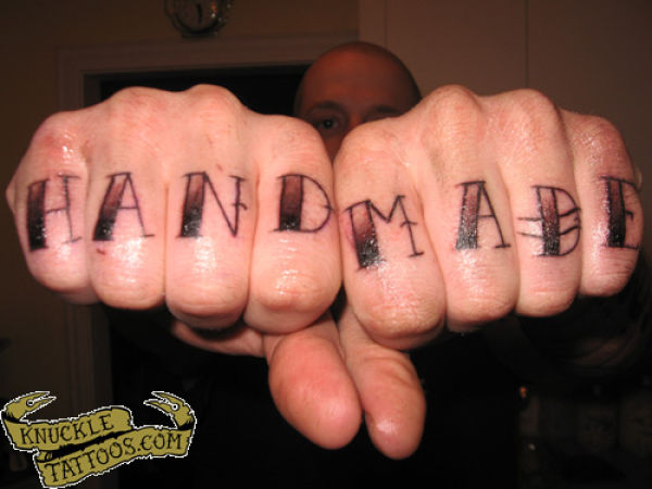 Hand Made Knuckle Tattoo For Men