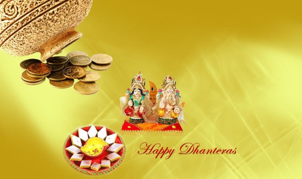 Happy Dhanteras Lord Ganesha And And Goddess Lakshami