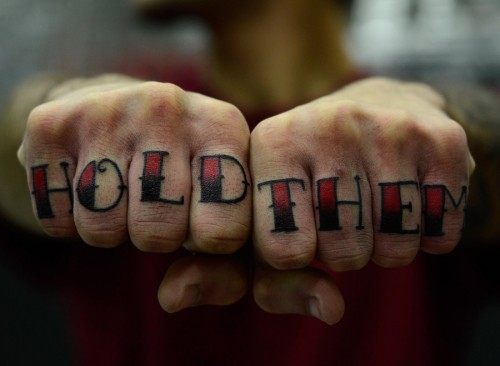 Hold Them Knuckle Tattoo For Men