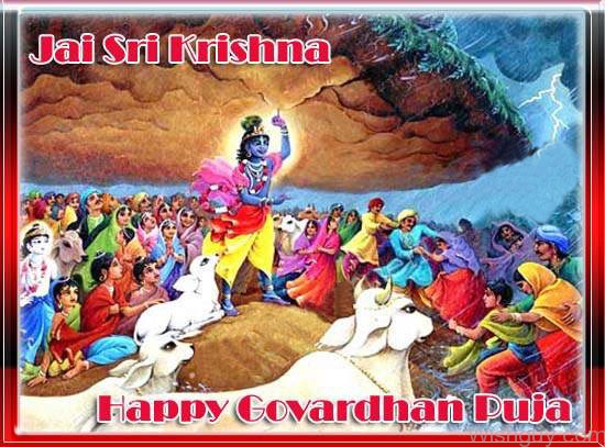 Jai Sri Krishna Happy Govardhan Puja Greetings