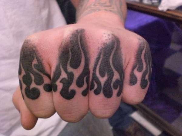 Knuckle Flames Tattoo For Men