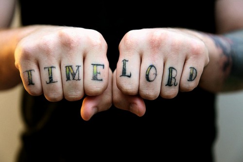 Knuckle Green Time Lord Tattoo For Men