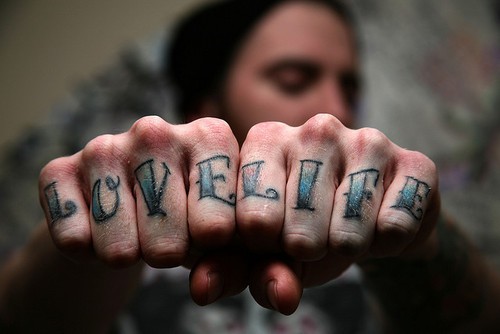 Knuckle Love Life Tattoo For Men