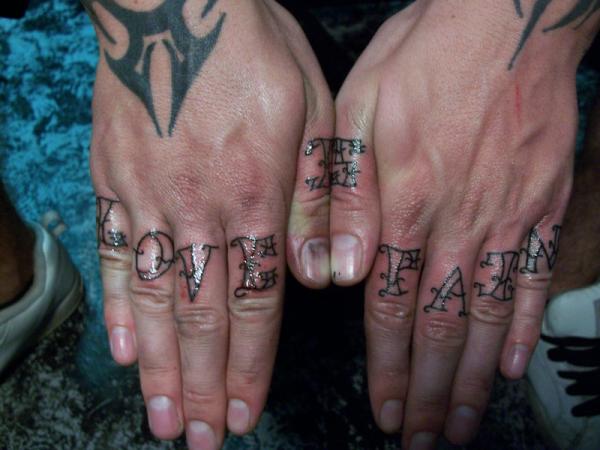 Knuckle Simple Love Fate Tattoo For Men