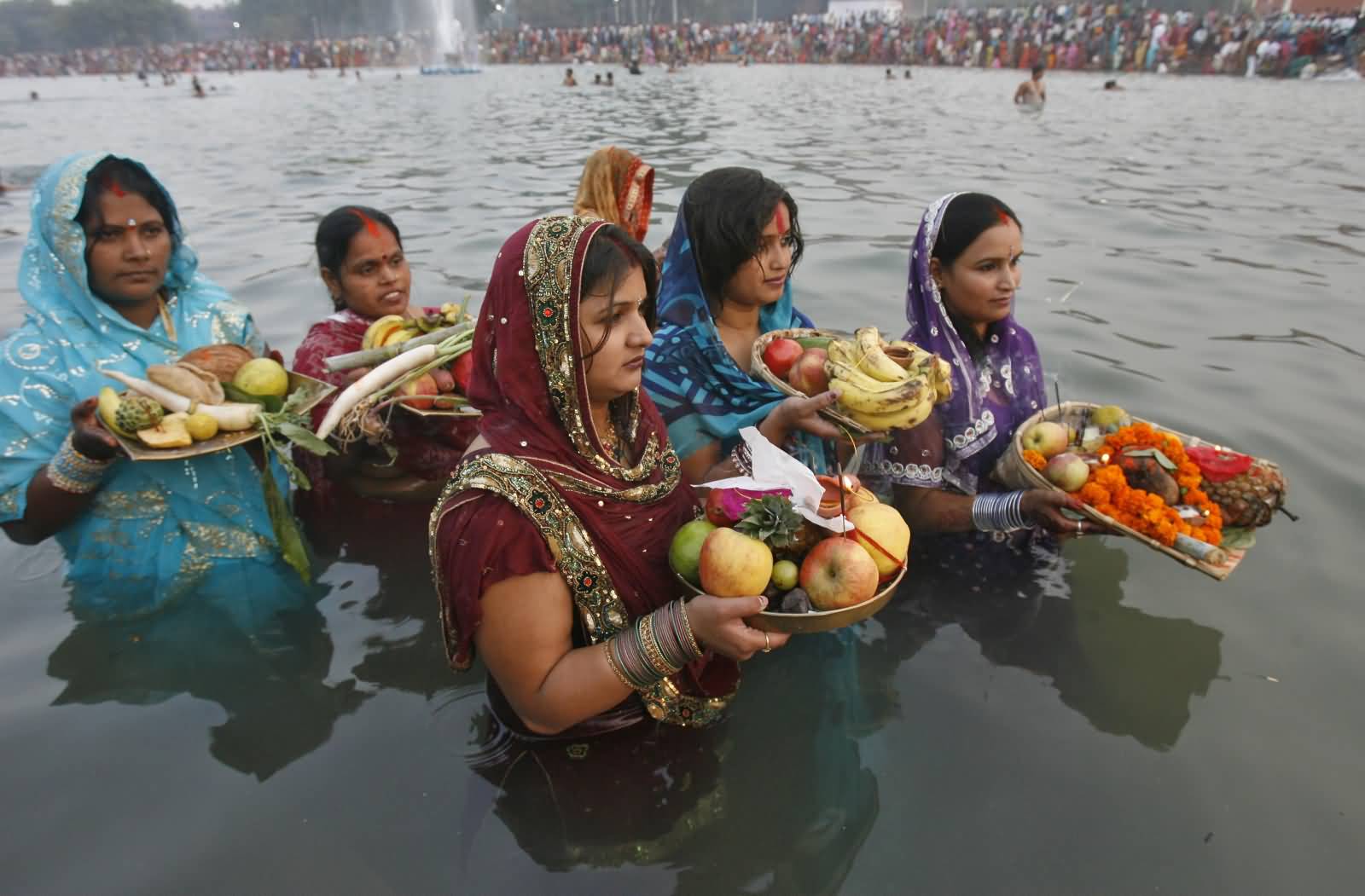 Ladies Celebrating Chhath Puja